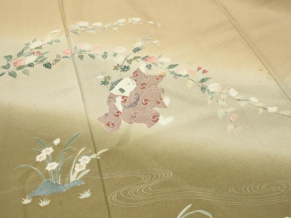 平和屋着物●訪問着　友禅　作家物　童子遊び　暈し染め　正絹　逸品　CABK2198gh