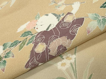 平和屋着物●訪問着　友禅　作家物　童子遊び　暈し染め　正絹　逸品　CABK2198gh