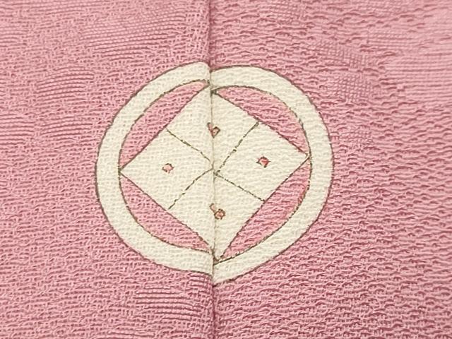 平和屋着物●上質な色無地　吉祥地紋　桃色　正絹　逸品　CABK2204gh