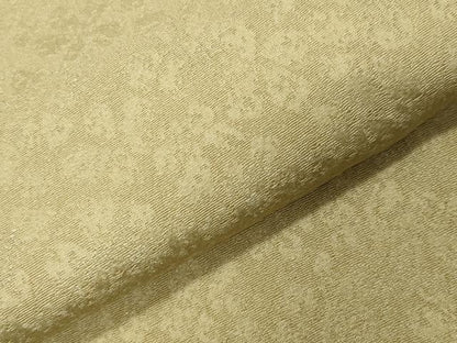 平和屋着物●上質な色無地　舞花地紋　枯草色　正絹　逸品　未使用　CABK2205gh