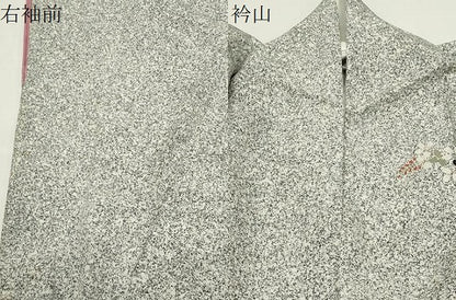 平和屋着物●訪問着　草花文　たたき染め　金彩　正絹　逸品　CABK2207gh