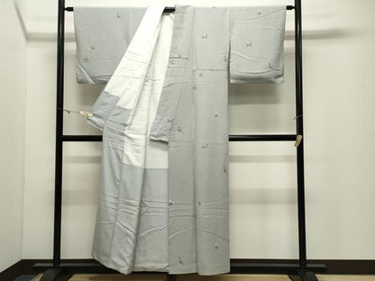 平和屋着物▼上質な小紋　南天文　鮫小紋柄　正絹　逸品　CABK2208gh