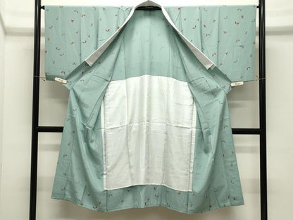 平和屋着物●長襦袢　無双仕立て　舞蝶文　半衿刺繍　正絹　逸品　CABK2210gh