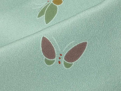 平和屋着物●長襦袢　無双仕立て　舞蝶文　半衿刺繍　正絹　逸品　CABK2210gh