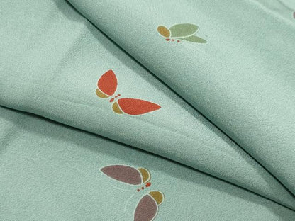 平和屋着物●長襦袢　無双仕立て　舞蝶文　半衿刺繍　正絹　逸品　CABK2210gh