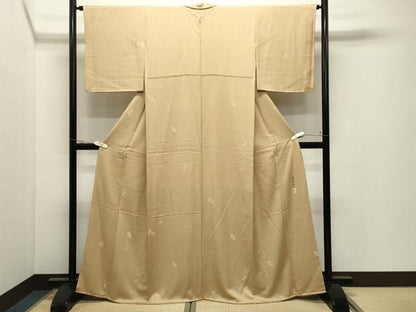 平和屋着物●本加賀友禅作家　柿本市郎監修　小紋　草花文　正絹　逸品　CABK2211gh