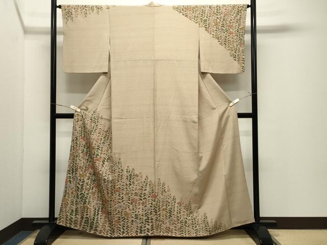平和屋着物●訪問着　草花文　金彩　正絹　逸品　CABK2213gh
