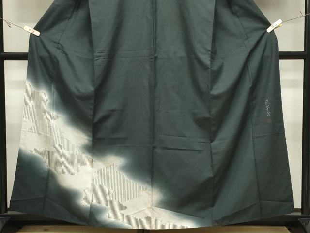 平和屋着物●訪問着　紬地　作家物　道長吉祥文　正絹　逸品　CABK2217gh