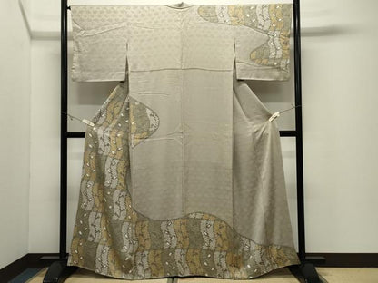 平和屋着物●訪問着　総絞り　草木文　正絹　逸品　CABK2218gh