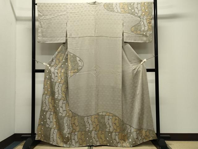 平和屋着物●訪問着　総絞り　草木文　正絹　逸品　CABK2218gh