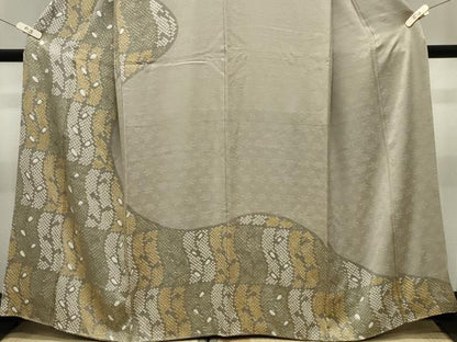 平和屋着物●訪問着　総絞り　草木文　正絹　逸品　CABK2218gh