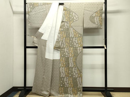平和屋着物●訪問着　総絞り　草木文　正絹　逸品　CABK2218gh