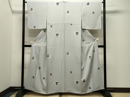 平和屋着物●上質な小紋　花丸文　正絹　逸品　CABK2221gh