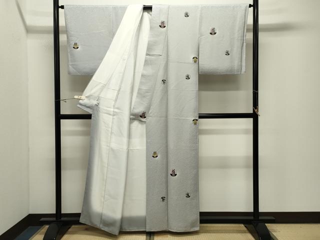 平和屋着物●上質な小紋　花丸文　正絹　逸品　CABK2221gh
