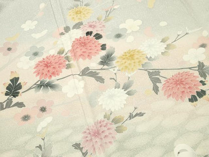 平和屋着物●訪問着　友禅　鴛鴦花文　暈し染め　正絹　逸品　CABK2224gh