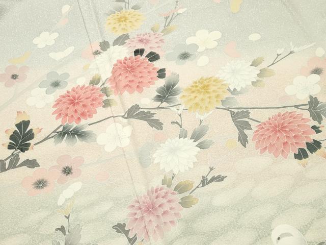 平和屋着物●訪問着　友禅　鴛鴦花文　暈し染め　正絹　逸品　CABK2224gh