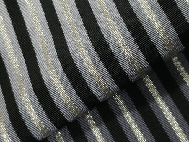 平和屋着物●男性　行灯袴　縞　暈し染め　黒地　銀糸　洗える着物　CABK2228gh
