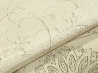 平和屋着物●訪問着　紬地　手描き　花唐草文　正絹　逸品　CABK2232gh