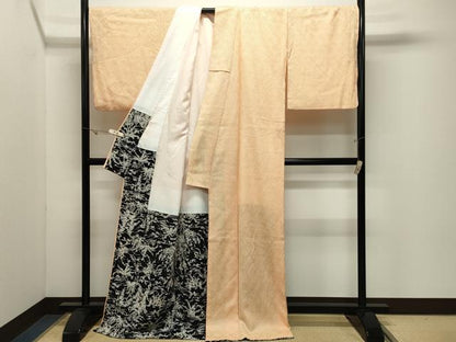 平和屋着物●大変加工の良い総絞り小紋　ロング丈　正絹　逸品　CABK2236gh