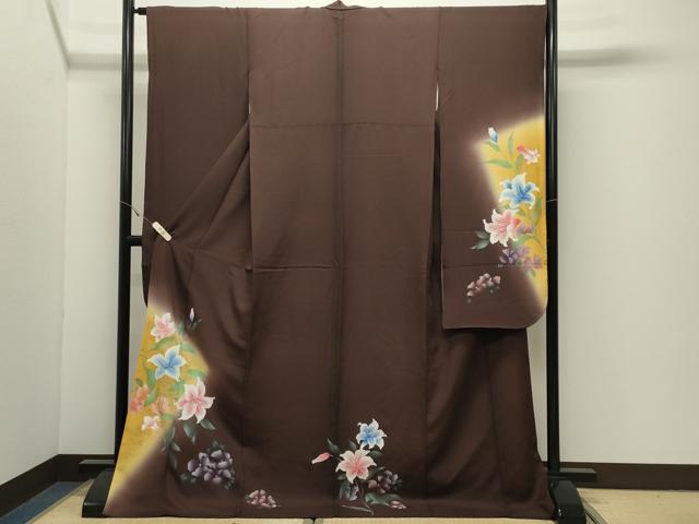 平和屋着物●豪華振袖　百合　暈し染め　金彩　正絹　逸品　CABK2238gh
