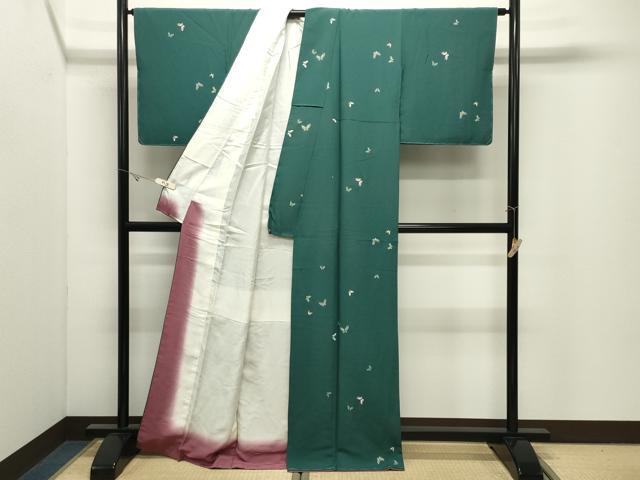 平和屋着物●上質な小紋　舞蝶文　金彩　正絹　逸品　未使用　CABK2239gh