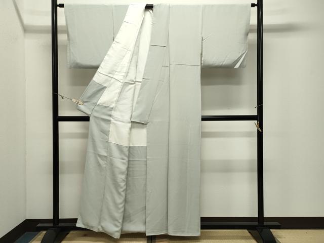 平和屋着物●上質な色無地　藍白色　正絹　逸品　CABK2241gh
