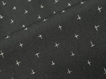 平和屋着物●本塩沢　十字絣　黒地　正絹　逸品　CABK2242gh