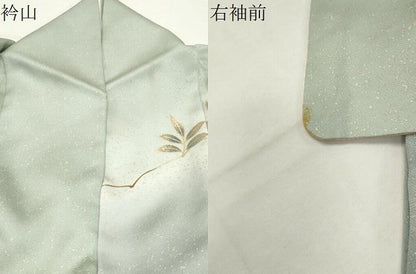 平和屋着物●訪問着　駒刺繍　草花文　暈し染め　金銀彩　正絹　逸品　CABK2244gh