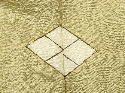平和屋着物●上質な色無地　辻が花地紋　女郎花色　正絹　逸品　CABK2247gh