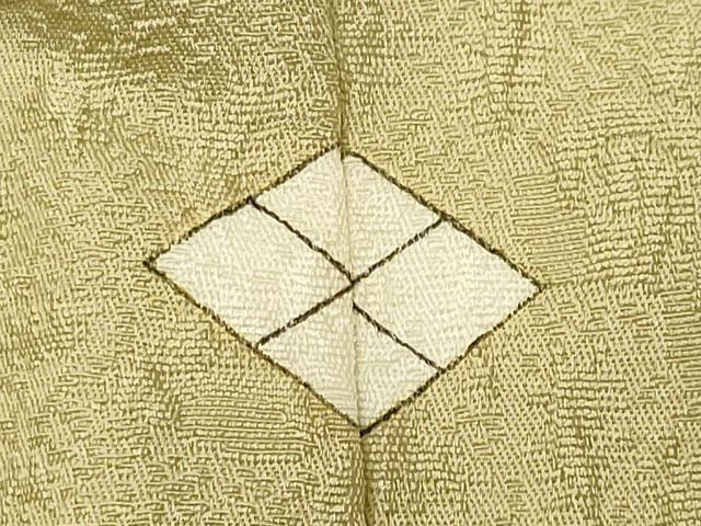 平和屋着物●上質な色無地　辻が花地紋　女郎花色　正絹　逸品　CABK2247gh