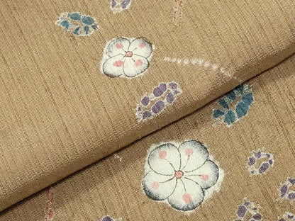 平和屋着物●上質な小紋　紬地　絞り　舞花文　正絹　逸品　CABK2248gh
