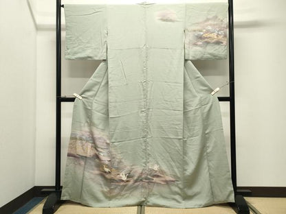 平和屋着物●訪問着　花鳥文　暈し染め　金銀彩　正絹　逸品　CABK2256gh