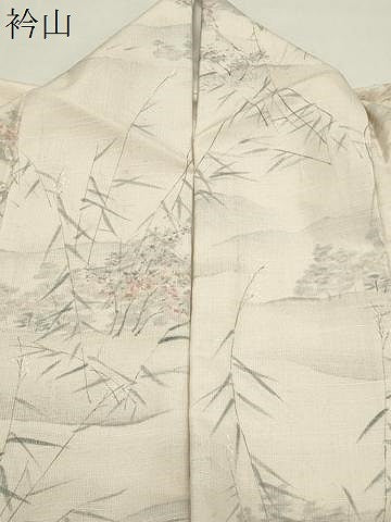 平和屋着物●訪問着　紬地　手描き　草木文　金彩　正絹　逸品　CABK2257gh