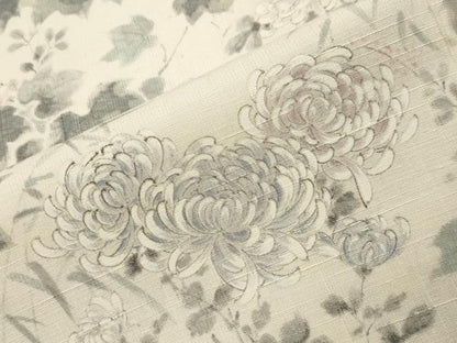 平和屋着物●訪問着　紬地　手描き　草木文　金彩　正絹　逸品　CABK2257gh
