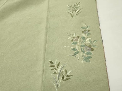 平和屋着物●色留訪問着　翠山刺繍　花車文　暈し染め　金糸　正絹　逸品　CABK2258gh