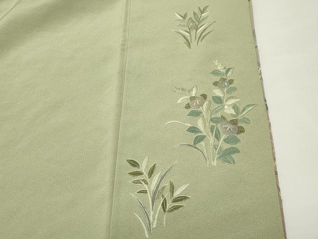 平和屋着物●色留訪問着　翠山刺繍　花車文　暈し染め　金糸　正絹　逸品　CABK2258gh