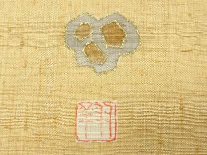 平和屋着物●訪問着　紬地　作家物　刺繍　槍梅文　暈し染め　金彩　正絹　逸品　CABK2260gh