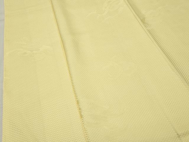 平和屋着物●上質な色無地　吉祥地紋　淡黄色　正絹　逸品　未使用　CABK2261gh