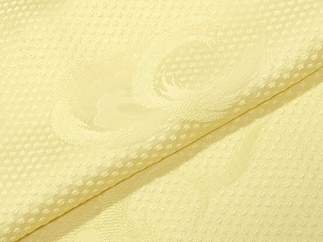 平和屋着物●上質な色無地　吉祥地紋　淡黄色　正絹　逸品　未使用　CABK2261gh