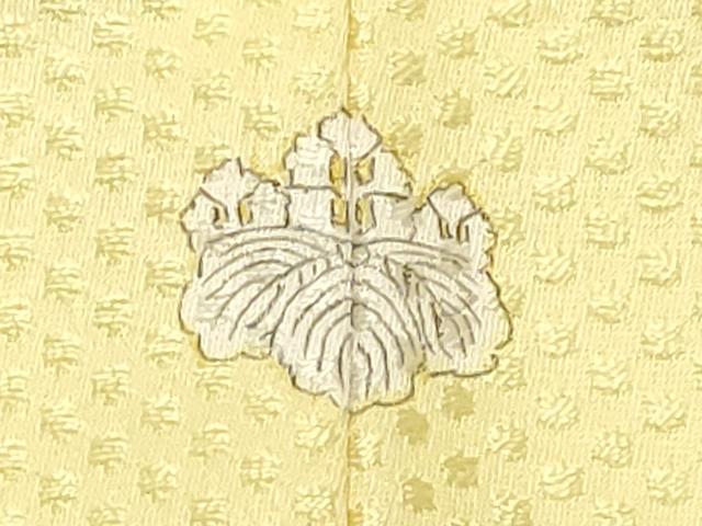 平和屋着物●上質な色無地　吉祥地紋　淡黄色　正絹　逸品　未使用　CABK2261gh