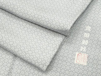 平和屋着物●上質な小紋　金田郎政　舞花文　正絹　逸品　未使用　CABK2262gh