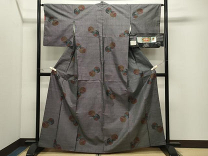 平和屋着物●本場大島紬　9マルキ　花丸文　浜田絹織物謹製　証紙付き　正絹　逸品　CABK2271gh