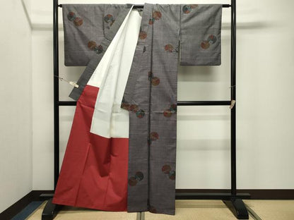 平和屋着物●本場大島紬　9マルキ　花丸文　浜田絹織物謹製　証紙付き　正絹　逸品　CABK2271gh