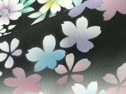 平和屋着物●豪華黒留袖　刺繍　舞花文　暈し染め　金彩　正絹　逸品　CABK2274gh