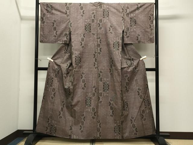 平和屋着物●本場大島紬　7マルキ　花唐草文　正絹　逸品　CABK2276gh