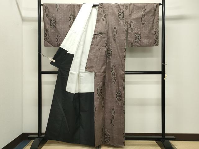 平和屋着物●本場大島紬　7マルキ　花唐草文　正絹　逸品　CABK2276gh