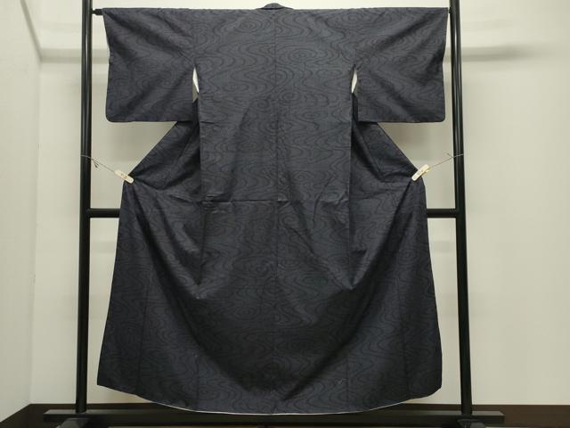 平和屋着物●結城紬　80亀甲　流水文　正絹　逸品　CABK2277gh