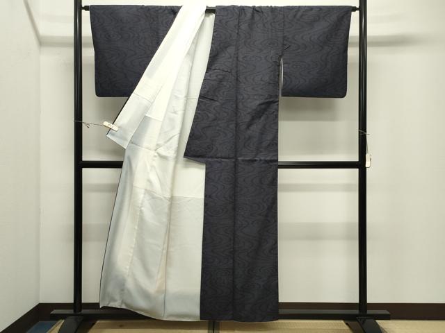 平和屋着物●結城紬　80亀甲　流水文　正絹　逸品　CABK2277gh