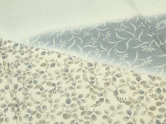 平和屋着物●訪問着　紬地　草花文　暈し染め　さが美扱い　正絹　逸品　未使用　CABK2286gh