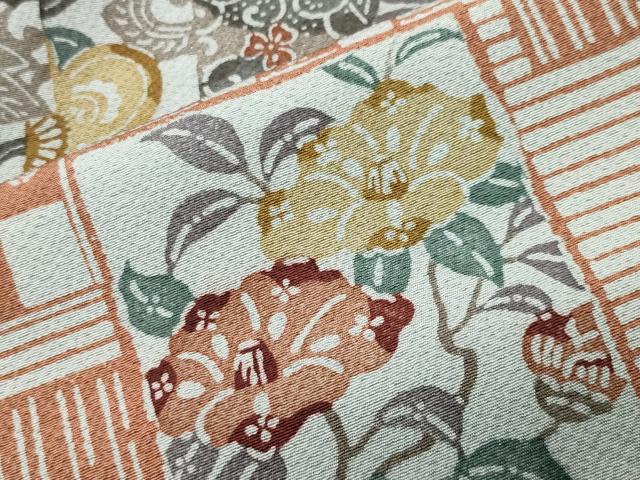 平和屋着物●訪問着　型染め　花鳥文　正絹　逸品　CABK2287gh